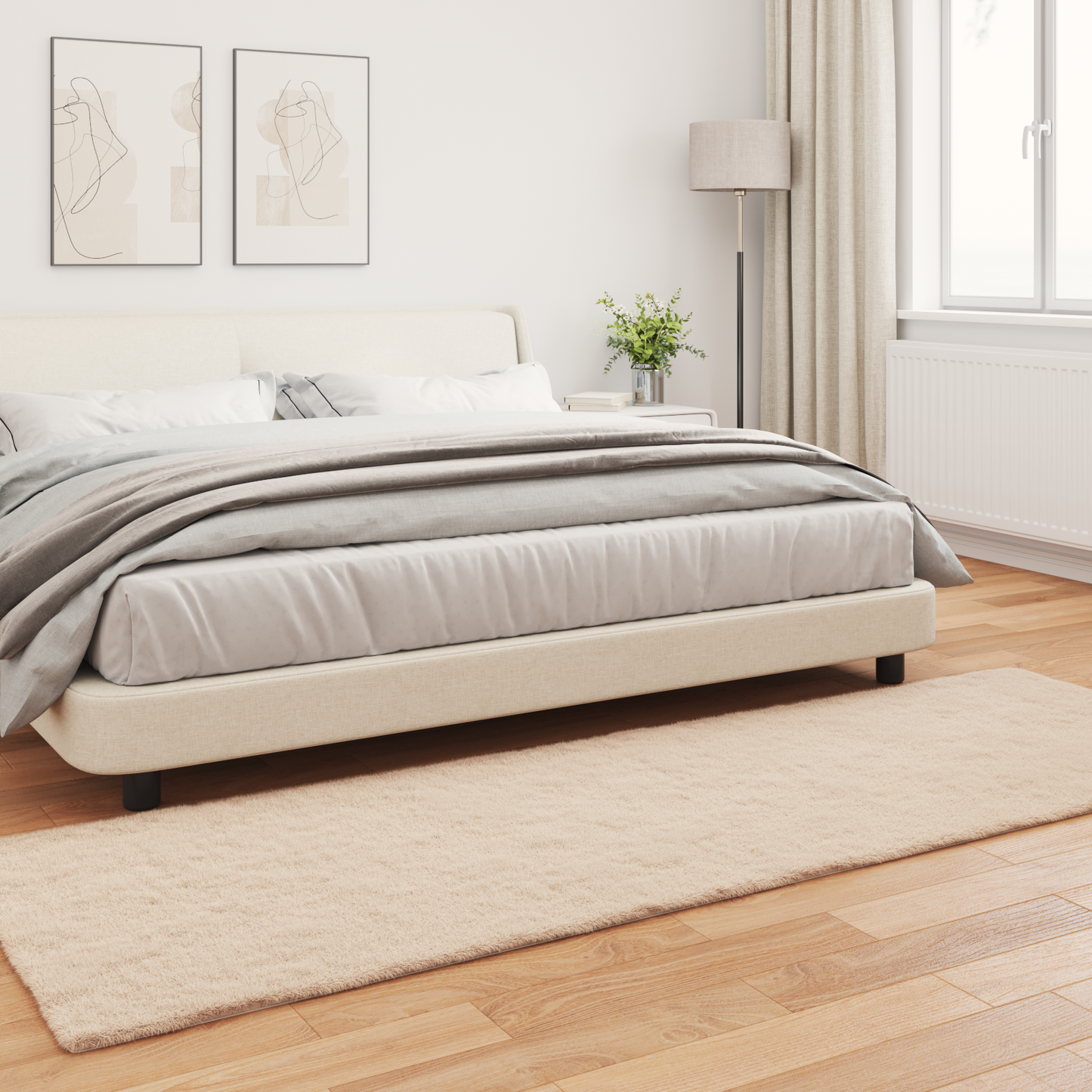 Dirbtinio triušio kailio kilimas Olite Taupe 80 x 250 cm