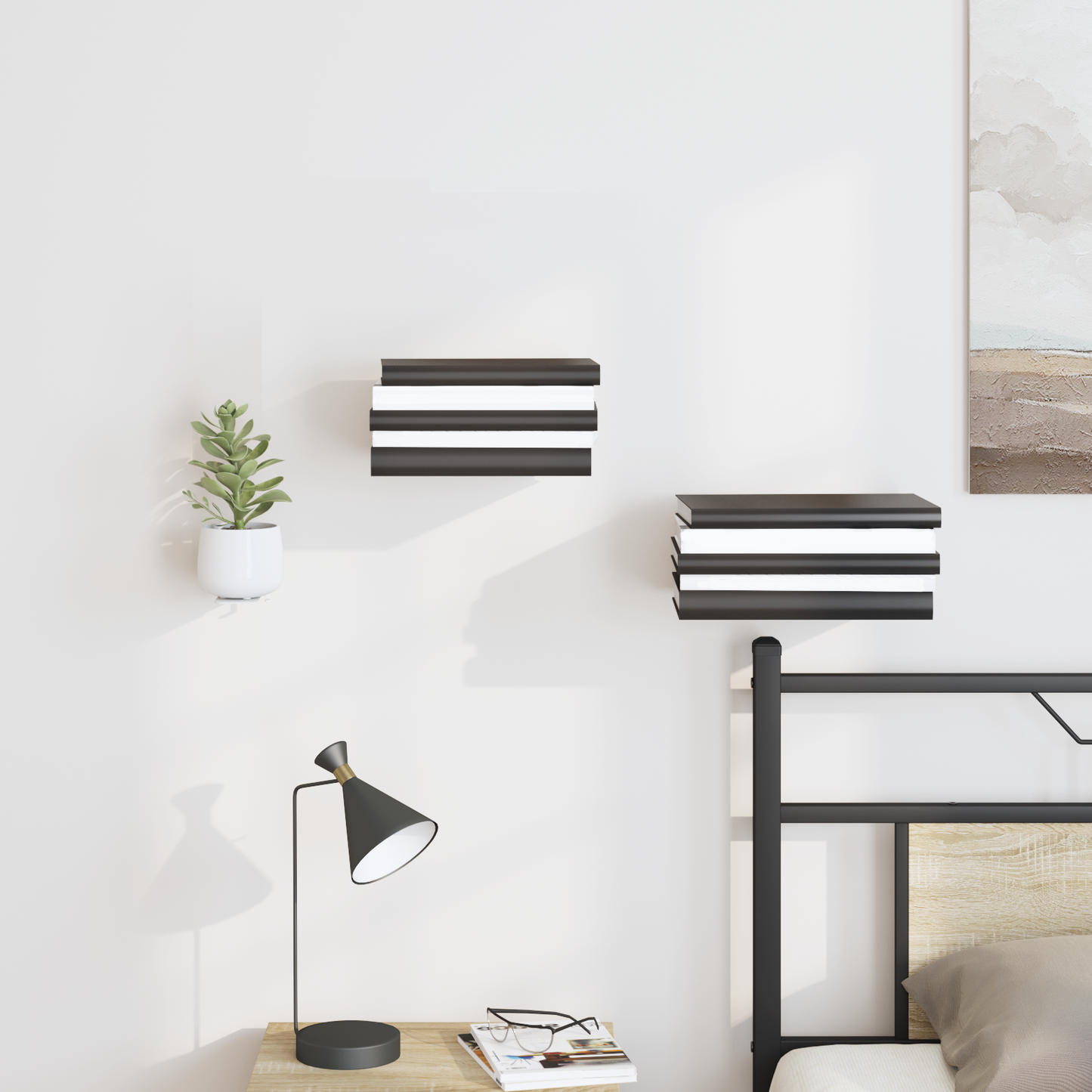 Plūduriuojanti lentyna 8 pcs Baltas 6 x 10,8 x 6,6 cm