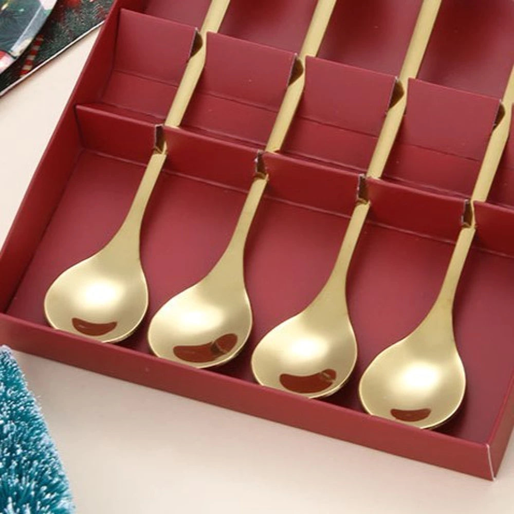 Kavos šaukštelių rinkinys dėžutėje su Kalėdinės figūrėlės KALĖDINĖS FIGURĖLĖS (4 vnt.)