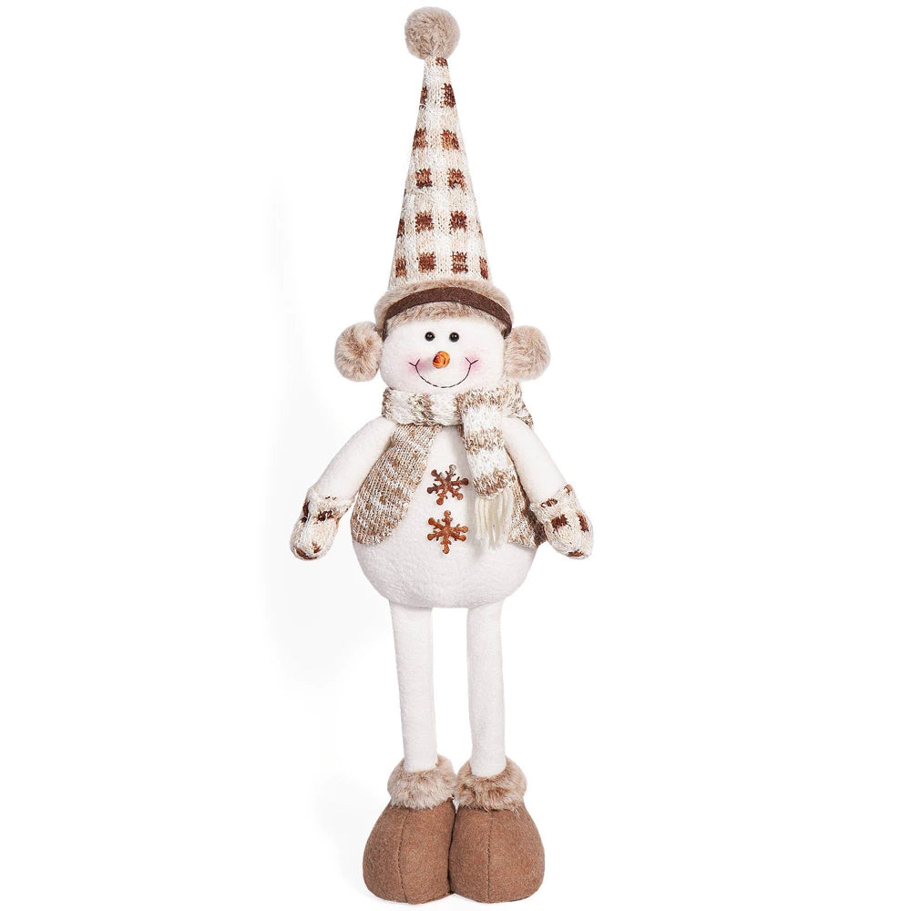 Stovintis sniego senis ant ištraukiamų kojelių