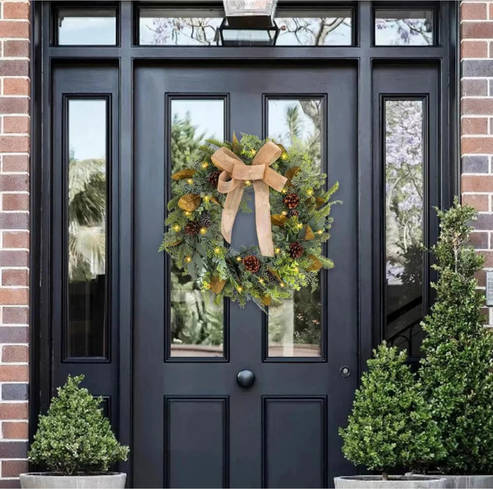 Durų dekoracija – girliandos vainikas  (45 cm)