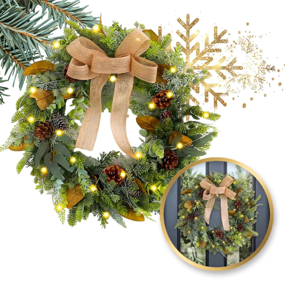 Durų dekoracija – girliandos vainikas  (45 cm)