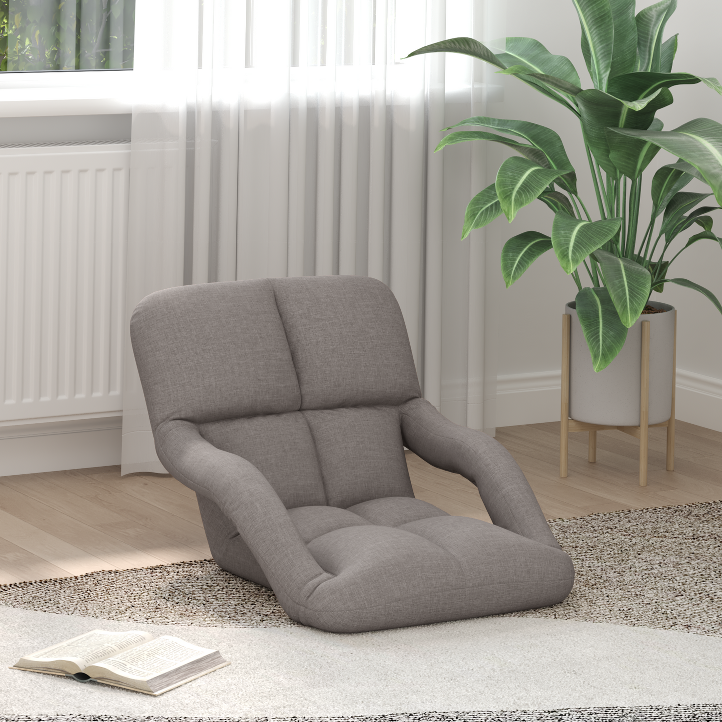 Reguliuojamas grindų fotelis Taupe 58 x 62 x 58 cm Audinys