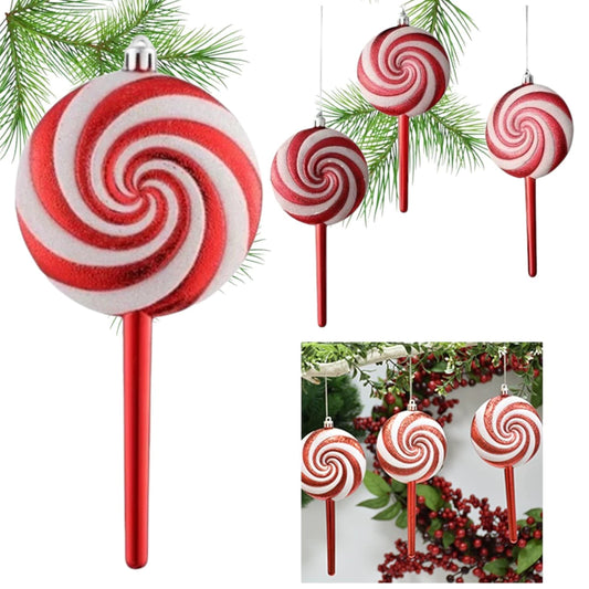 Kalėdų eglutės žaisliukas – raudonas ir baltas ledinukas (1 vnt.)