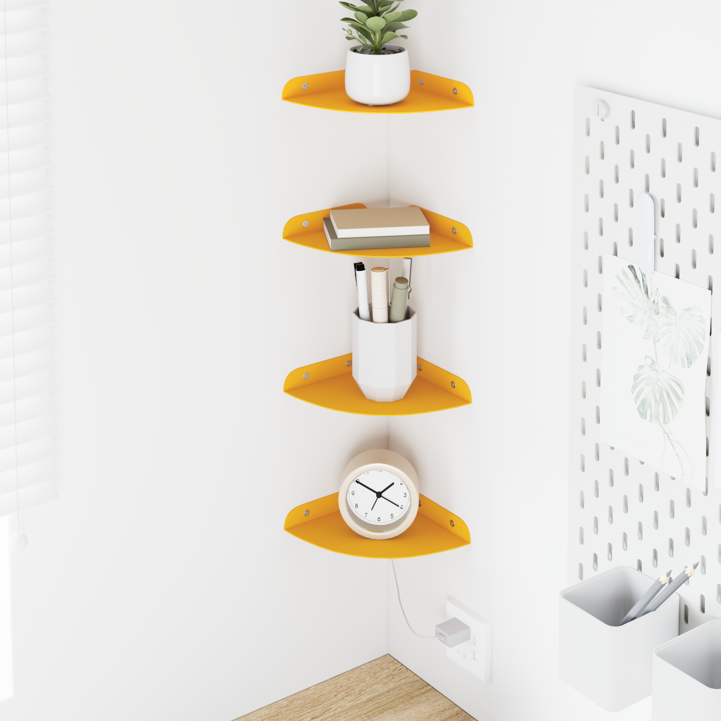 Plūduriuojanti lentyna 4 pcs Garučių geltona 15 x 15 x 2 cm