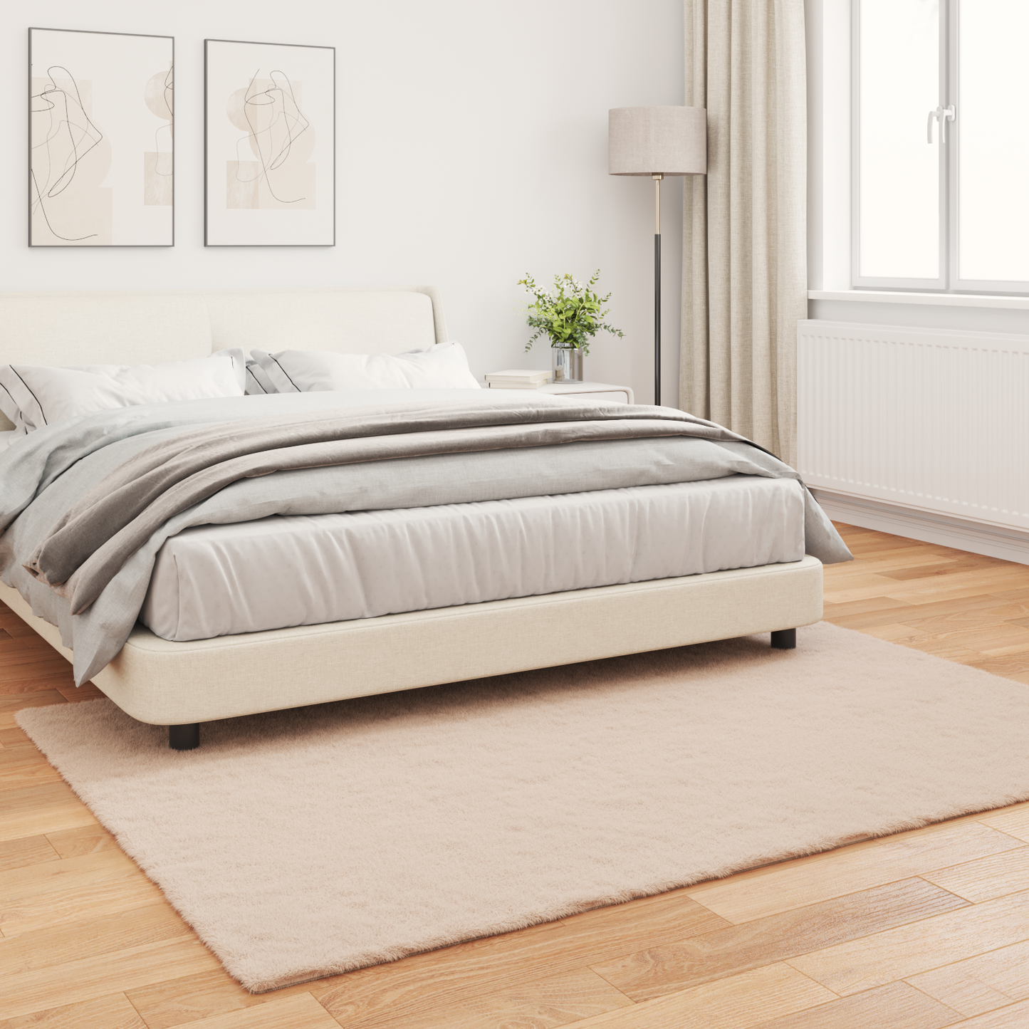 Dirbtinio triušio kailio kilimas Olite Taupe 140 x 200 cm