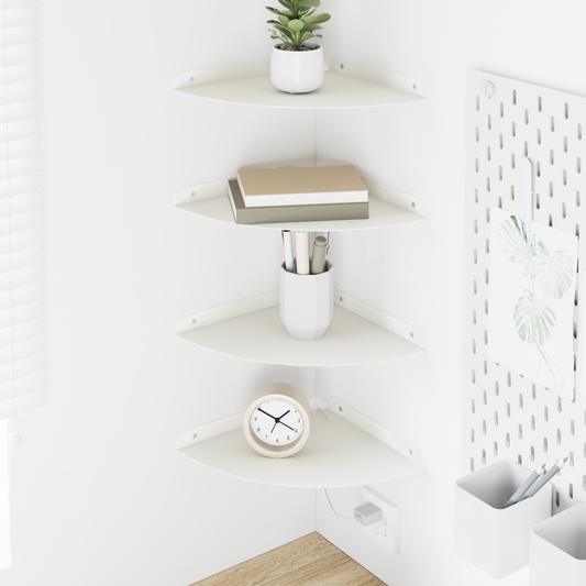 Plūduriuojanti lentyna su lentyna 4 pcs Baltas 24 x 24 x 2 cm