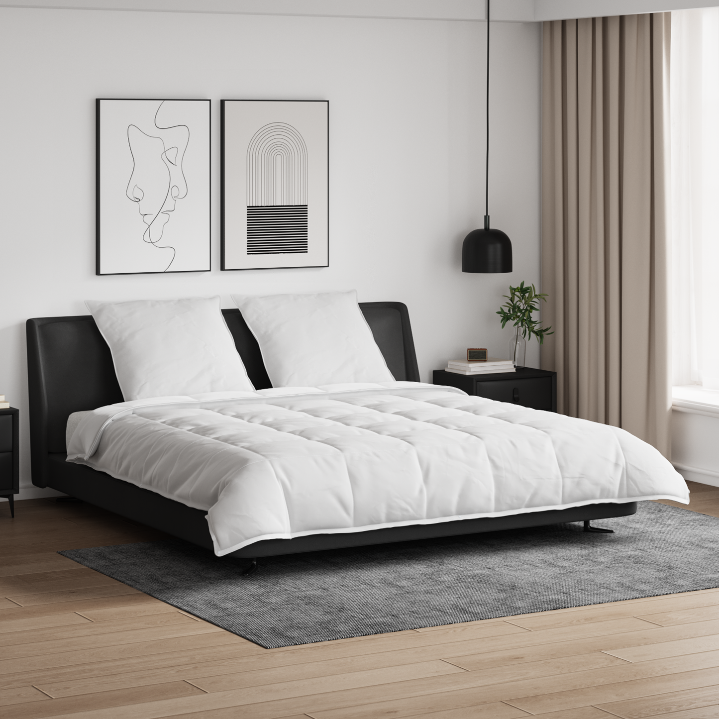Antklodžių rinkinys su pagalve 3 pcs Balta Plunksna