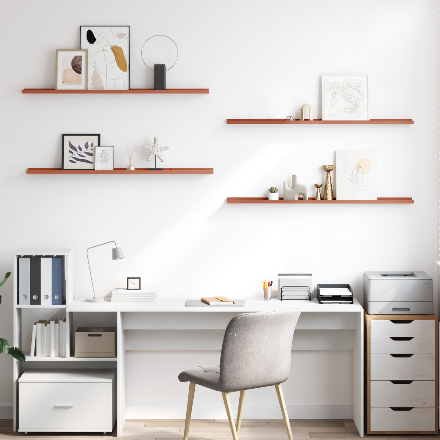 Sieninė lentyna 4 pcs Raudona 115 x 9 x 3 cm Apdirbta mediena