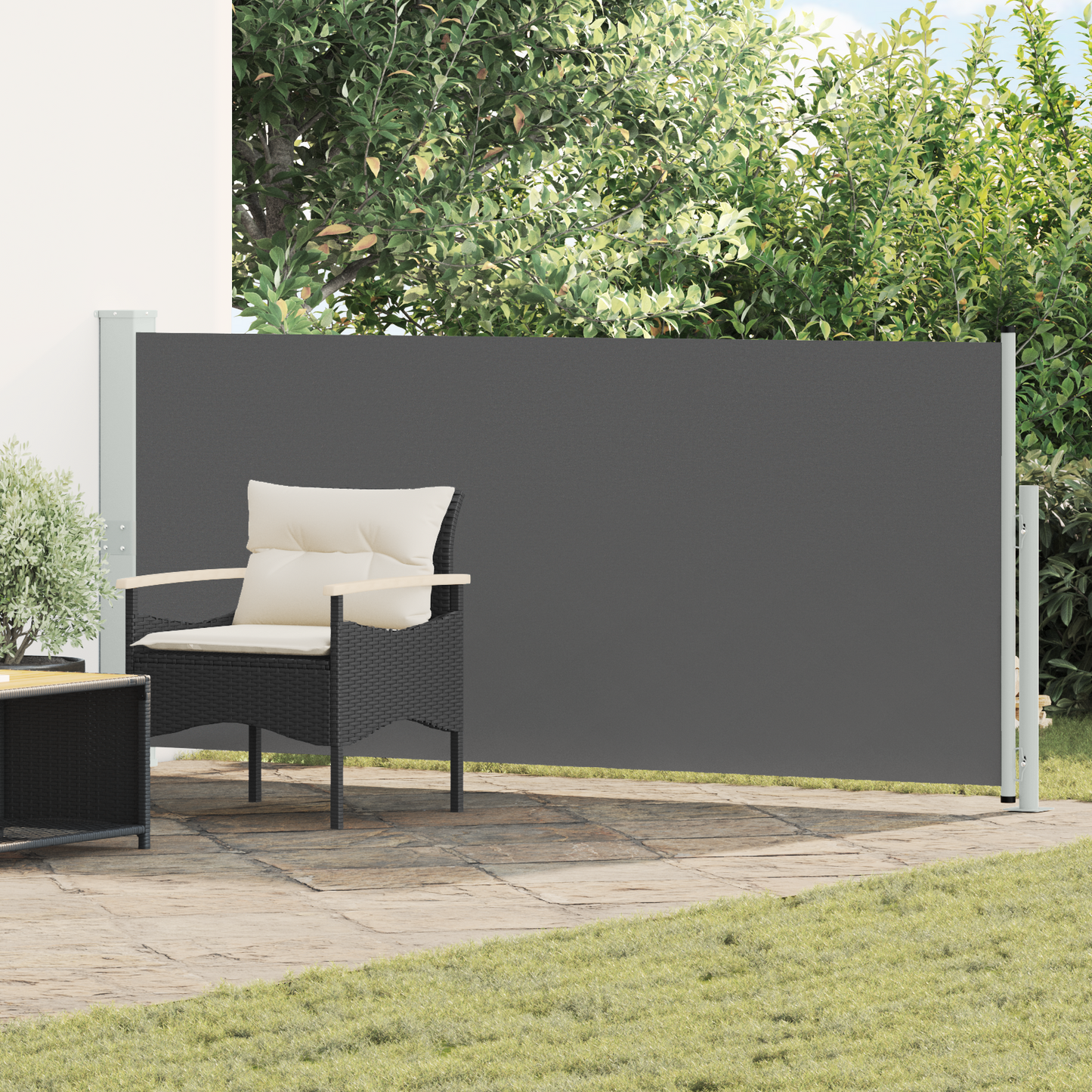 Ištraukiama šoninė užuolaida Antracito 500 x 140 cm Poliesteris