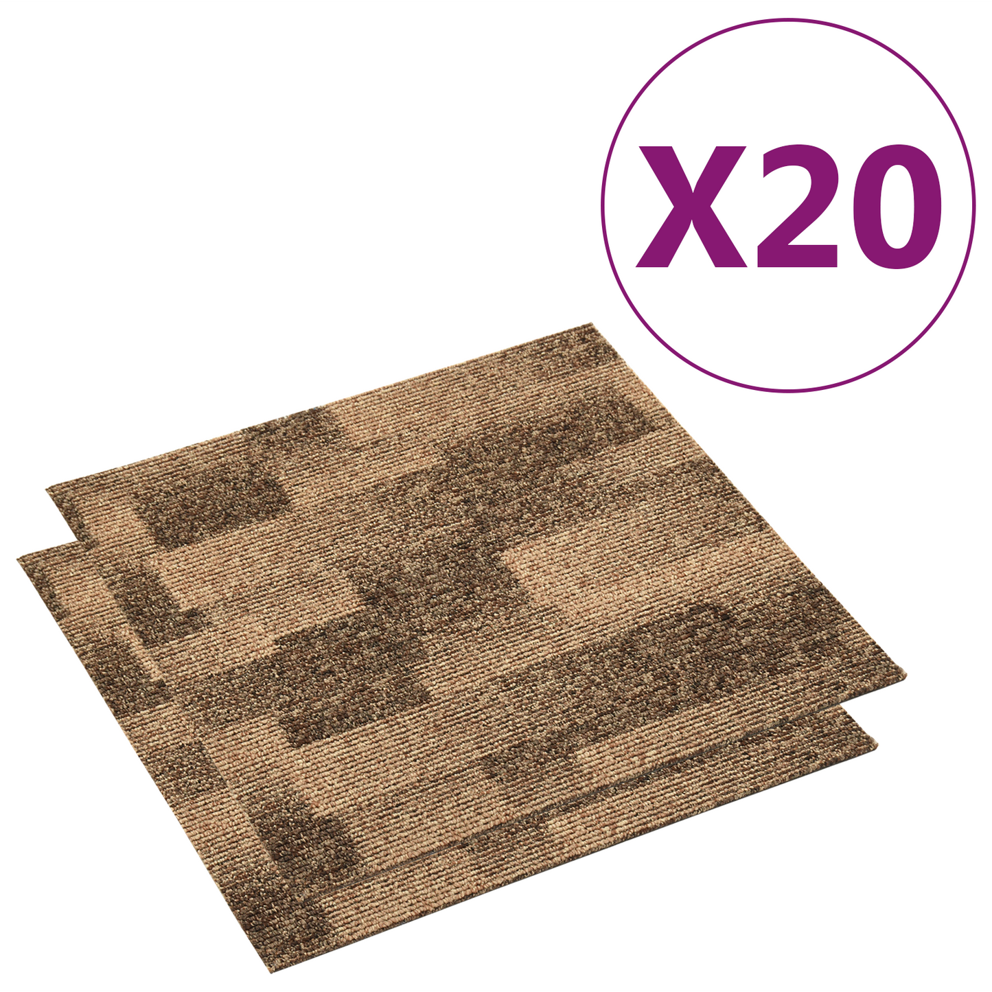 Grindų kilimas 20 pcs Ruda 50 x 50 cm PP