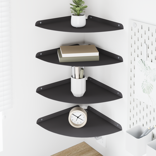 Plūduriuojanti lentyna su lentyna 4 pcs Juodas 30 x 30 x 2 cm