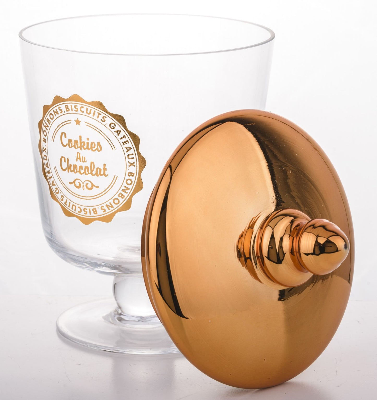 Dekoratyvinis stiklinis indas su dangčiu, 21cm (Vario spalva)