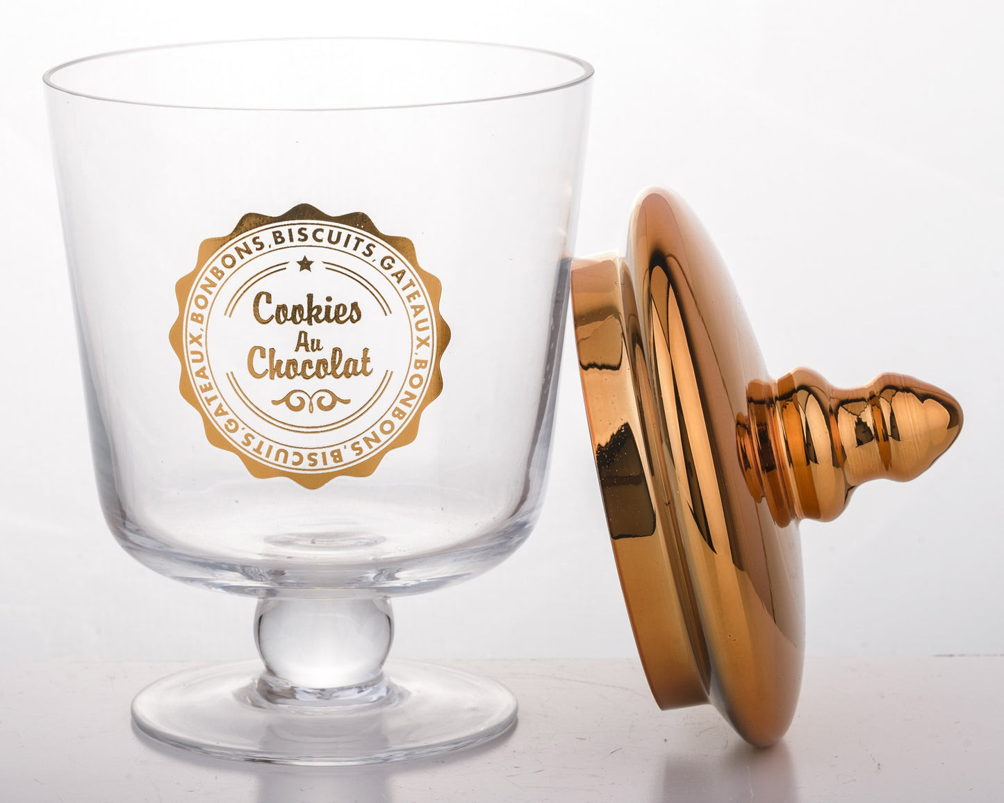 Dekoratyvinis stiklinis indas su dangčiu, 21cm (Vario spalva)