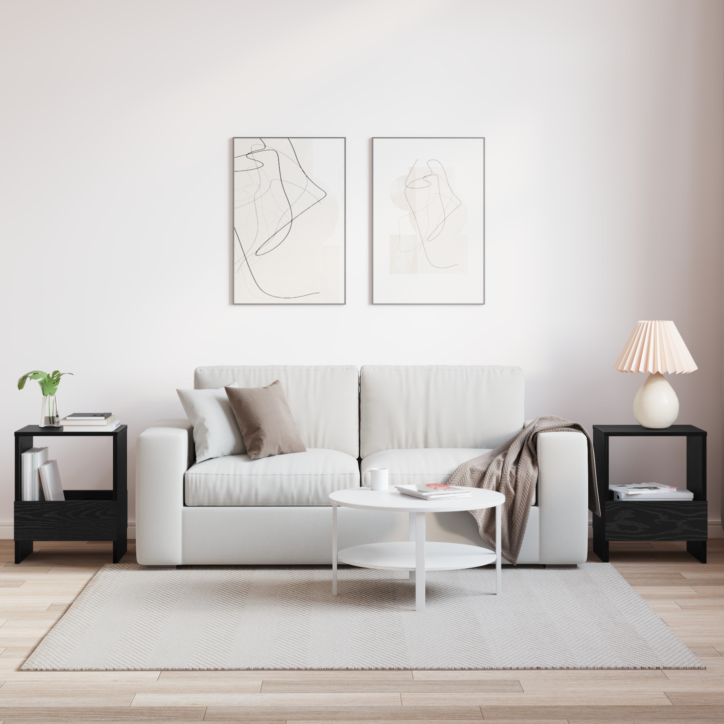 Žurnalų stovas 2 pcs Juodas ąžuolas 35 x 30 x 45 cm