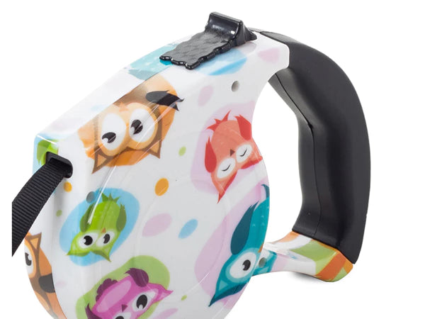 Automatinis šuns pavadėlis su užraktu  (5 m, iki 15 kg, Pelėda)