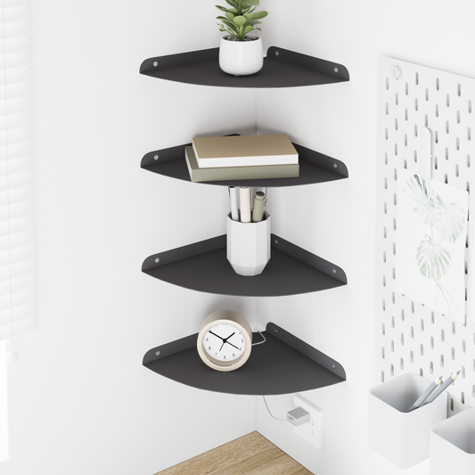 Plūduriuojanti lentyna su lentyna 4 pcs Juodas 24 x 24 x 2 cm
