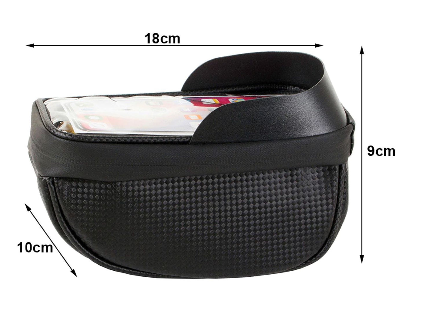 Dviračio telefono laikiklis su dėklu (Juoda)