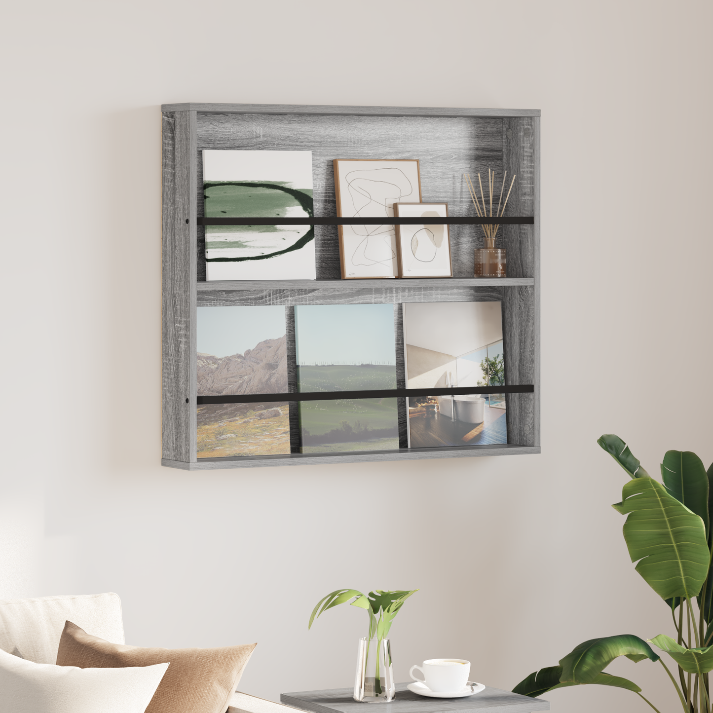 Žurnalų stovas Pilkas Sonoma 80 x 12 x 70 cm Apdirbta mediena