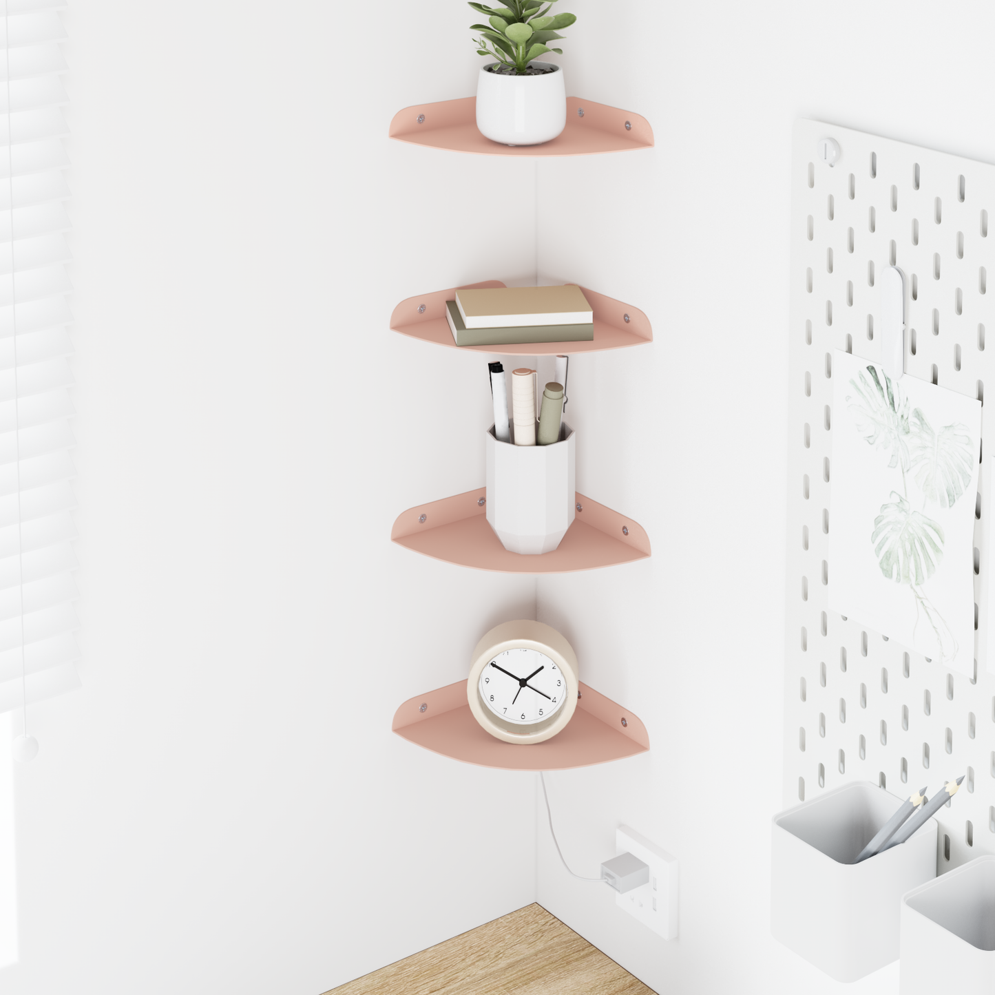 Plūduriuojanti lentyna su lentyna 4 pcs Rožinė 15 x 15 x 2 cm