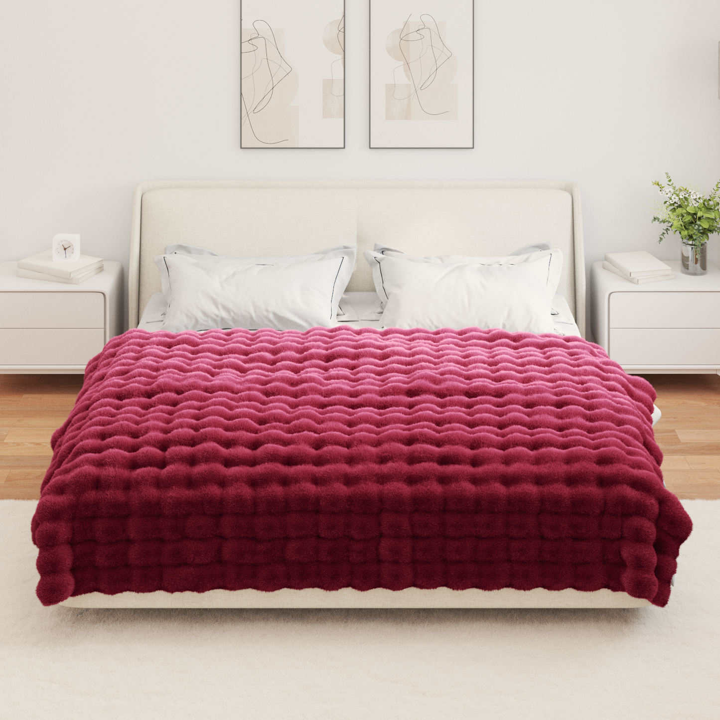 Neslystanti antklodė iš dirbtinio triušio kailio Olite 4 pcs