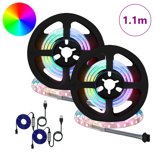 LED juosta 4 pcs Juoda ir permatoma 55 x 0,8 x 0,3 cm