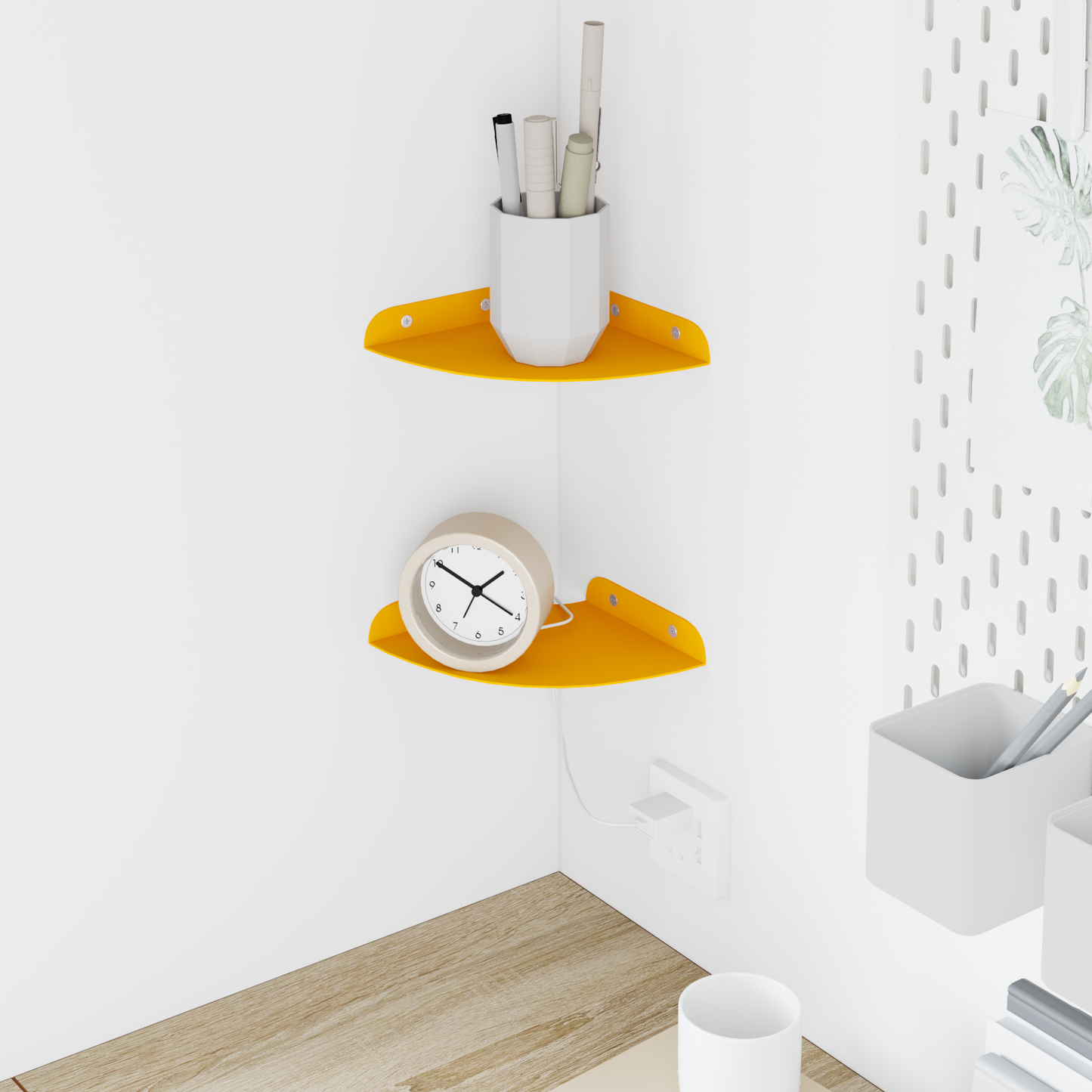 Plūduriuojanti lentyna 2 pcs Garučių geltona 15 x 15 x 2 cm