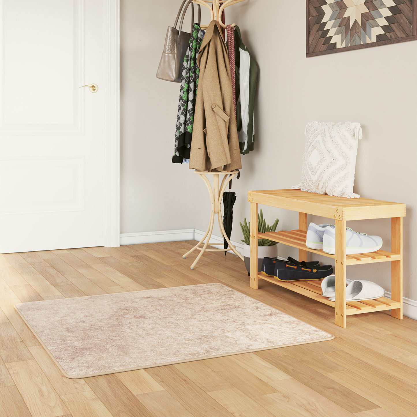 Kilimėlis MARSA Smėlio 100 x 100 cm Poliesteris ir PVC