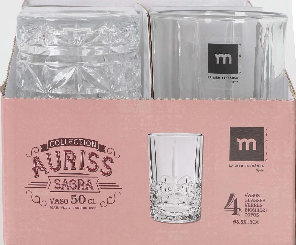 Auriss Sagra MD stiklinė (500 ml, 4 vnt.)