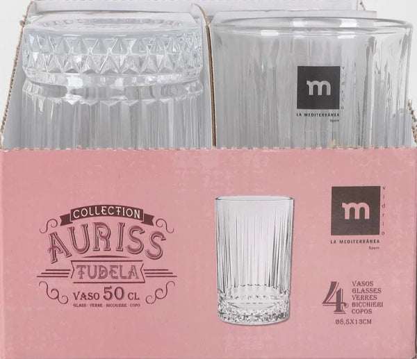 Stiklinė Auriss Tudela md  (500 ml, 4 vnt.)