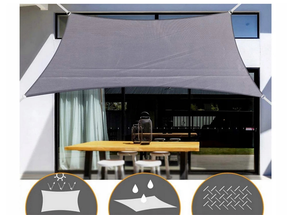 Sodo pavėsinės burė atspari vandeniui ir UV spinduliams (3x4 m) (Pilka)