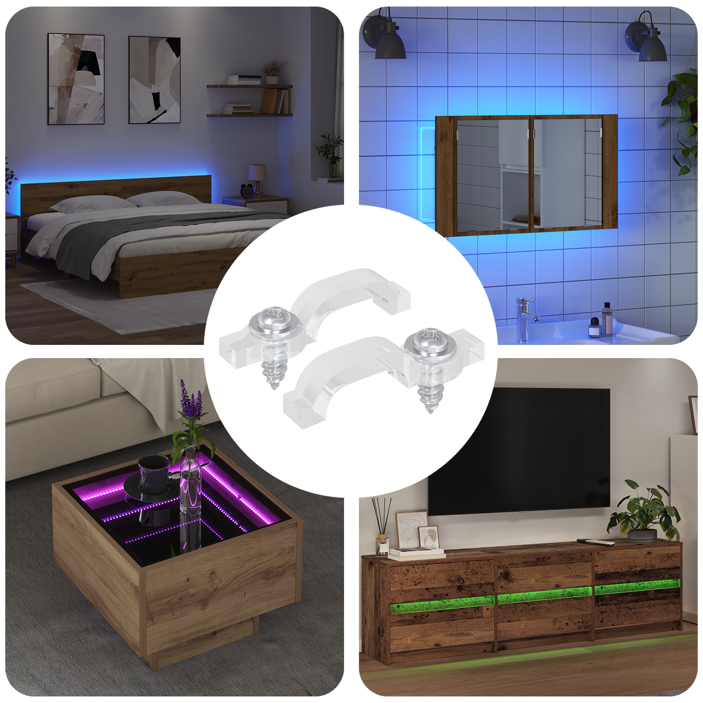 LED Juostos Klipai 2 pcs Skaidrus 2 x 1 x 0.5 cm