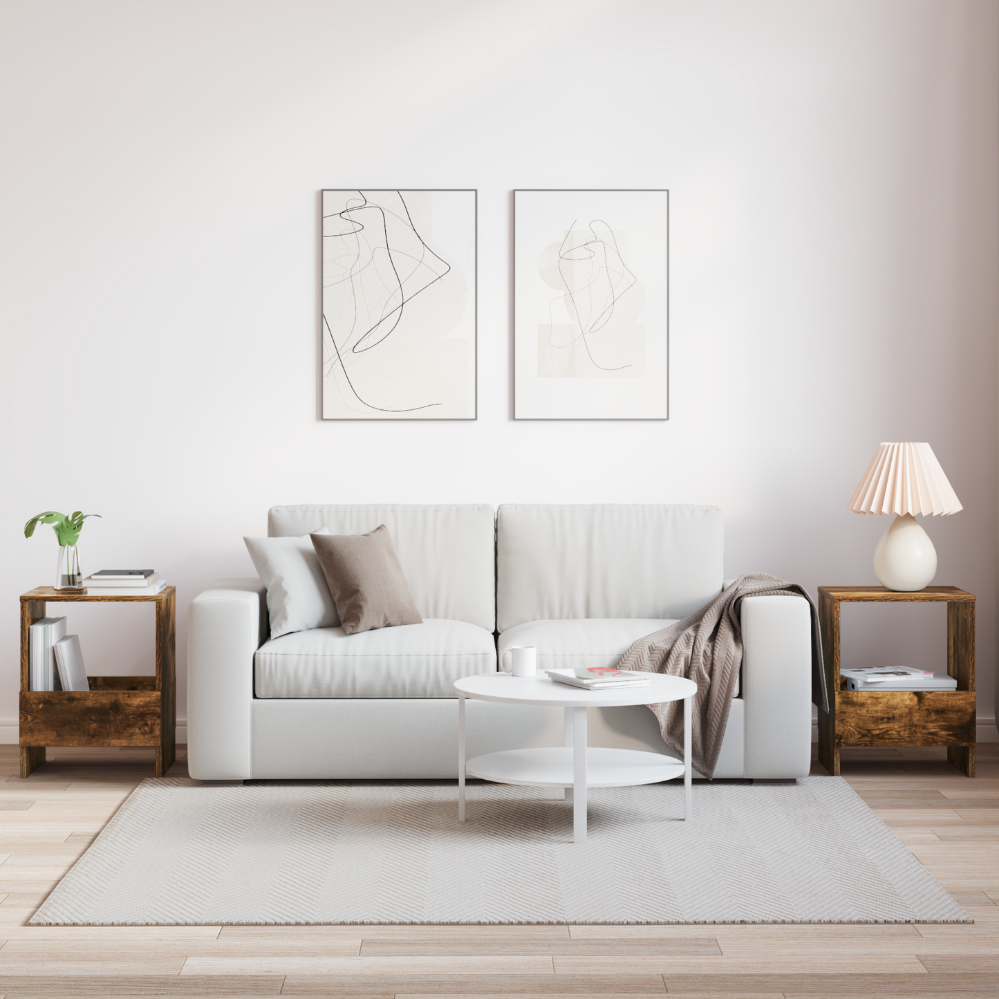 Žurnalų stovas 2 pcs Rūkyta ąžuolas 35 x 30 x 45 cm