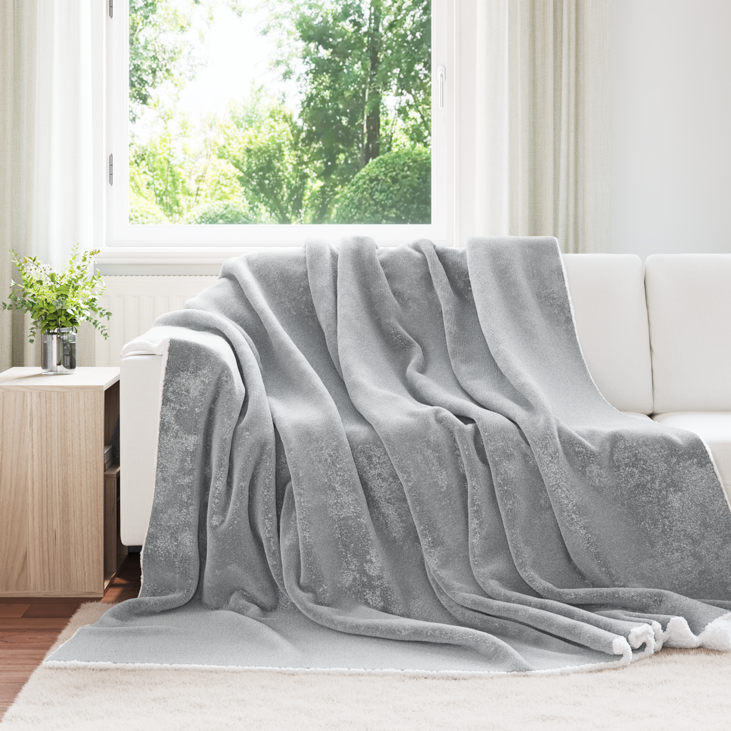 Apklotas Pilka 240 x 270 cm Flysas