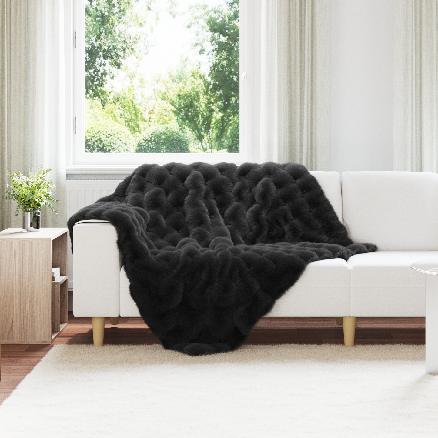 Neslystanti antklodė iš dirbtinio triušio kailio Olite 4 pcs
