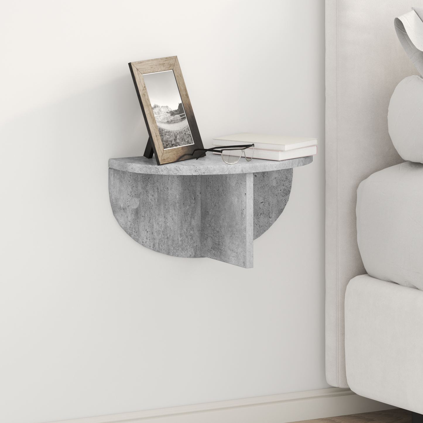 Sieninė lentyna 2 pcs Betono pilka 38 x 19 x 19 cm