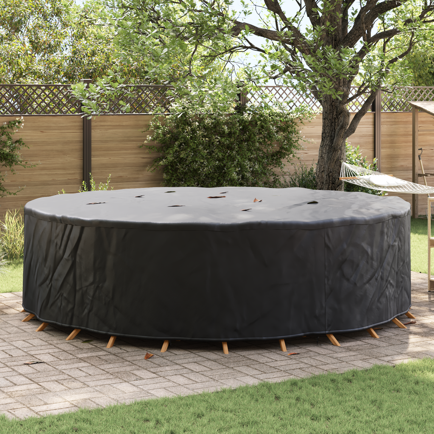 Lauko baldų uždangalas Juoda 320 x 320 x 71 cm 600D audinys