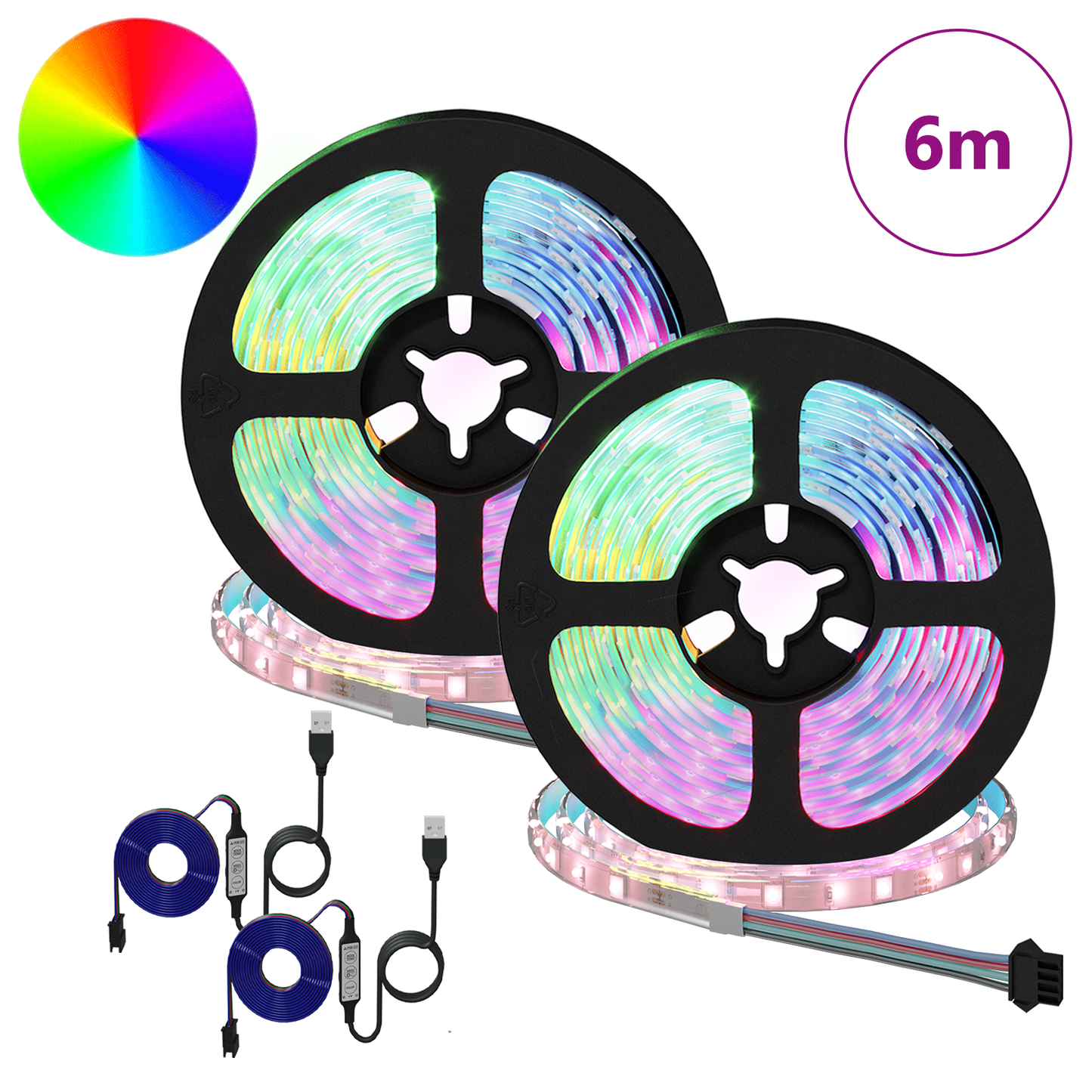 LED juosta 4 pcs Juoda ir permatoma 300 cm Varis ir plastikas