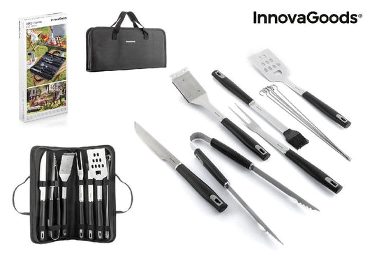 InnovaGoods grilio įrankių rinkinys su dėklu (12 vnt.)