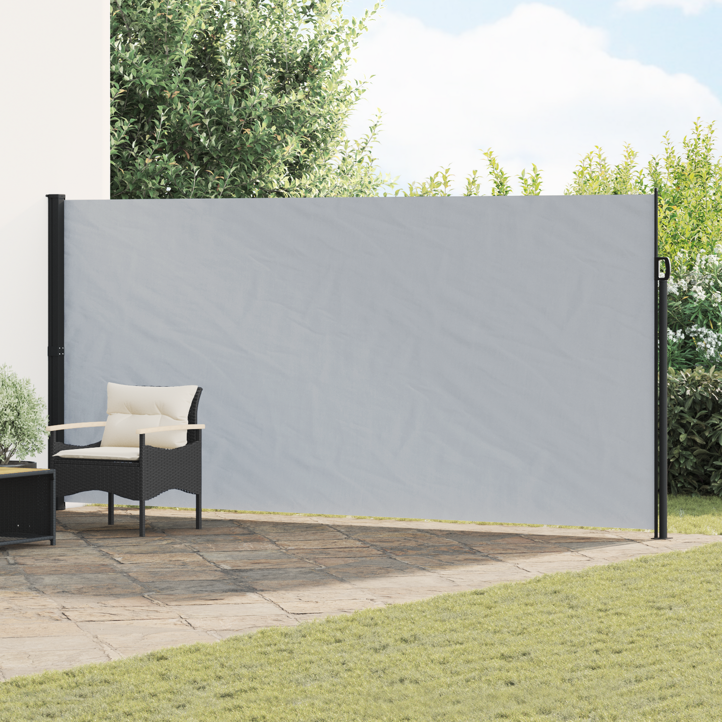 Ištraukiama šoninė užuolaida Pilka 300 x 200 cm Poliesteris