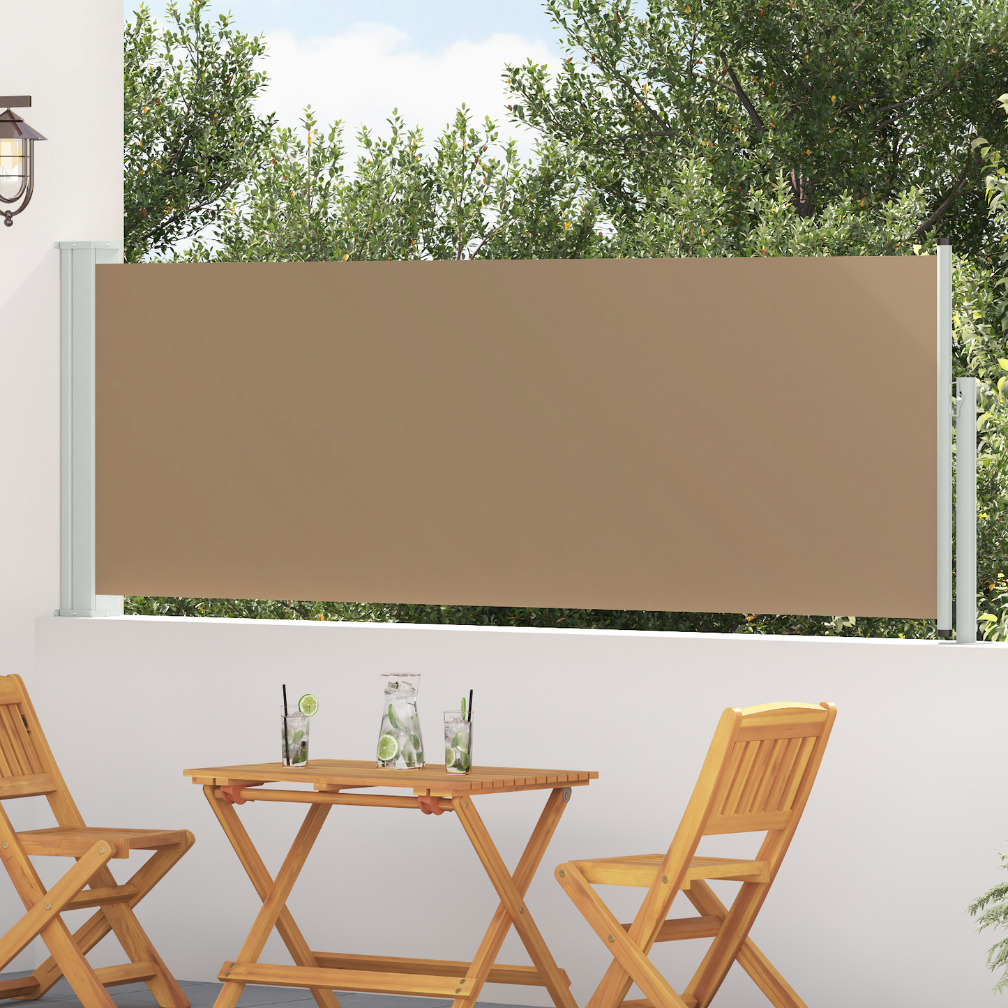 Ištraukiama šoninė užuolaida Taupe 500 x 100 cm Poliesteris