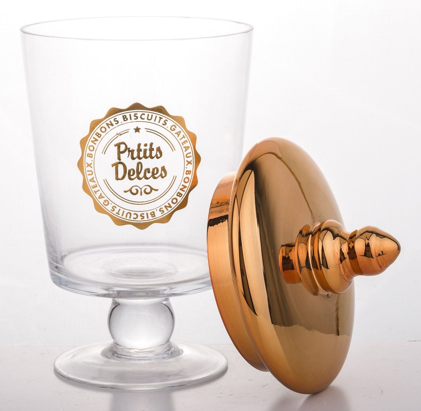 Dekoratyvinis stiklinis indas su dangčiu, 25cm (Vario spalva)