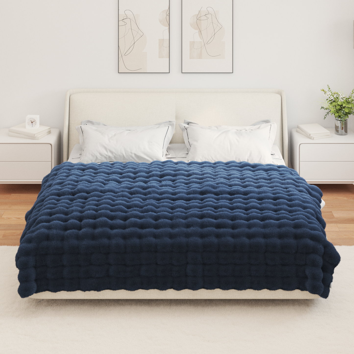 Neslystanti antklodė iš dirbtinio triušio kailio Olite 4 pcs