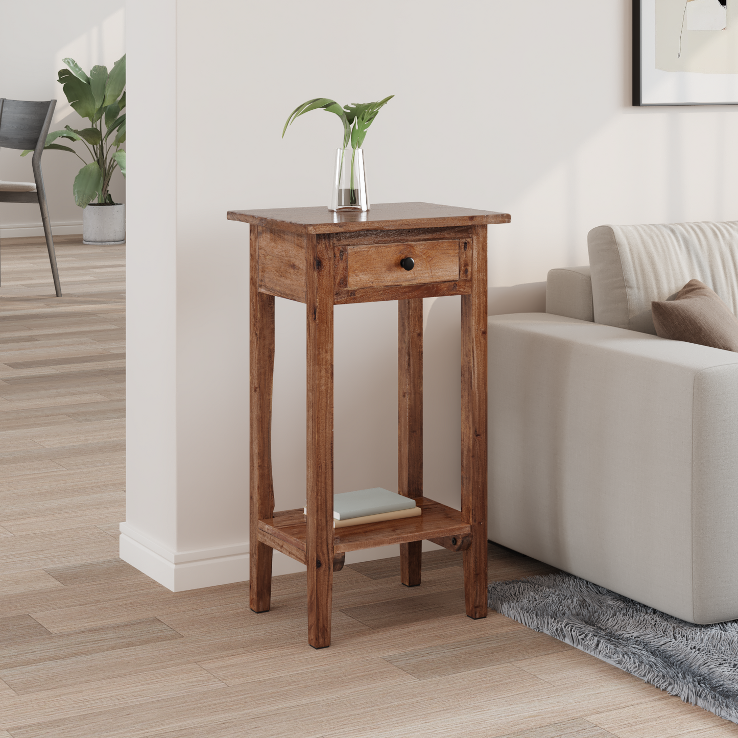 Augalų stovas su stalčių Ruda 34 x 25 x 52 cm Mahogany Medis