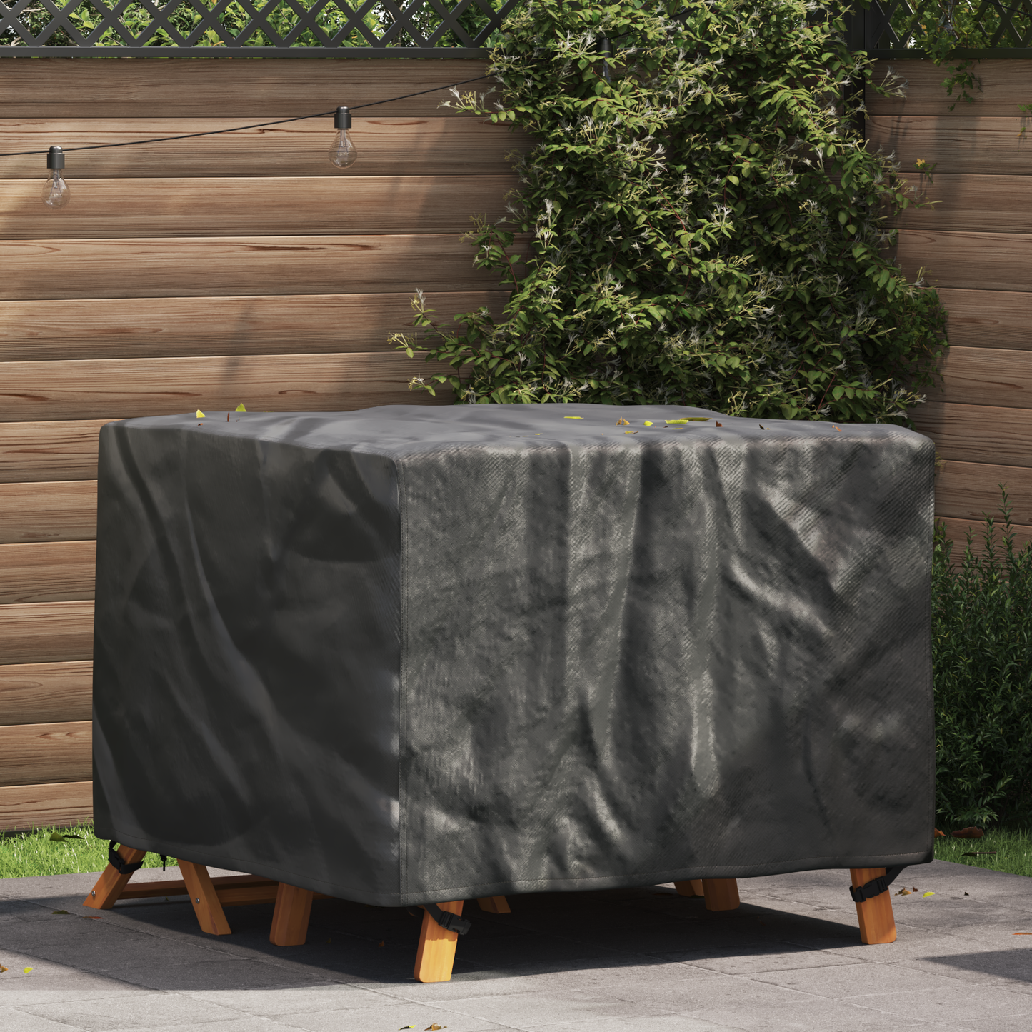 Lauko baldų uždangalas Juoda 113 x 113 x 73 cm 210D