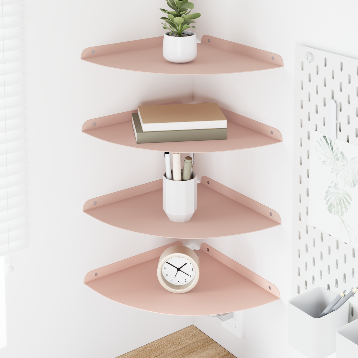 Plūduriuojanti lentyna su lentyna 4 pcs Rožinė 30 x 30 x 2 cm