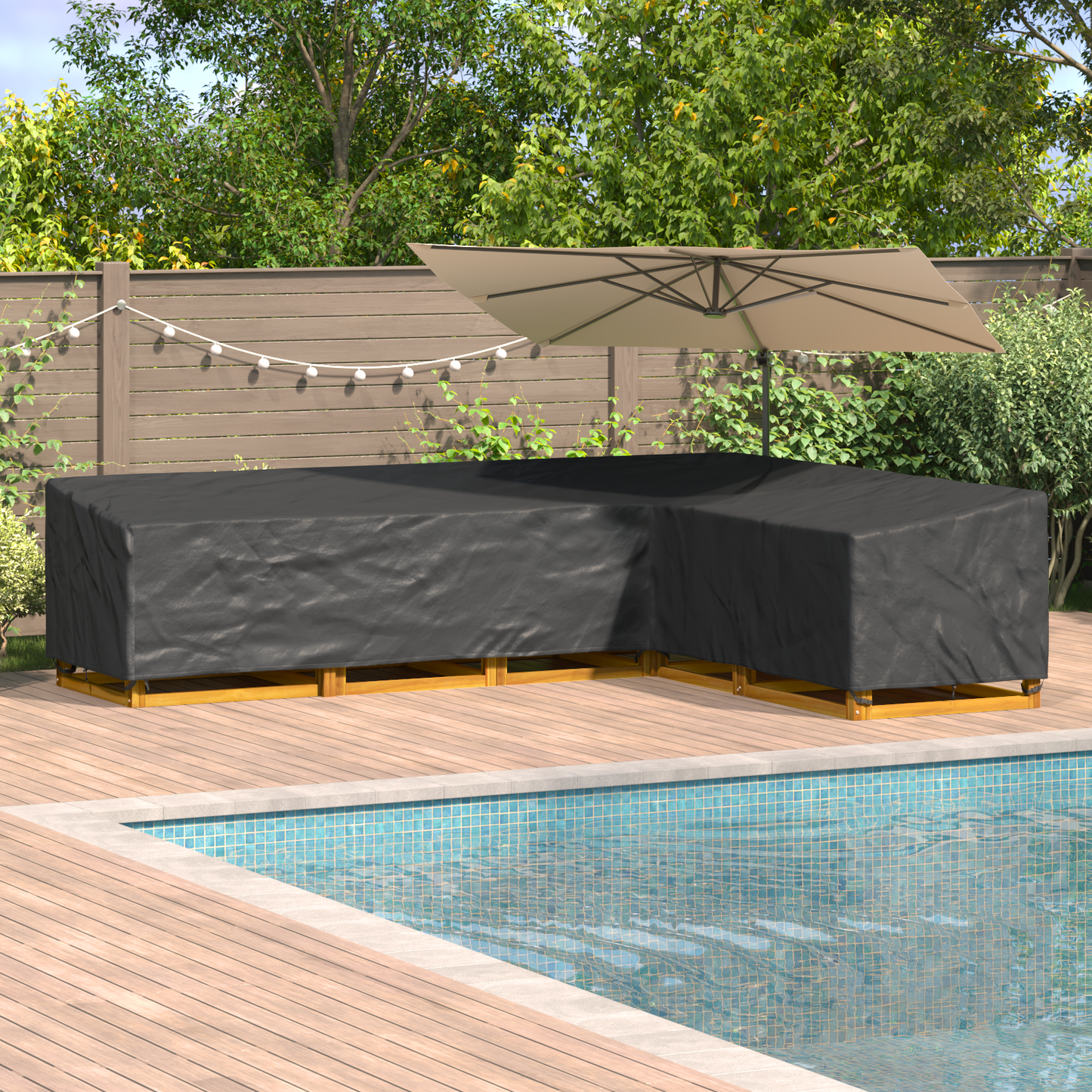 Lauko baldų uždangalas 330 x 255 x 80 cm 210D Oxford audinys
