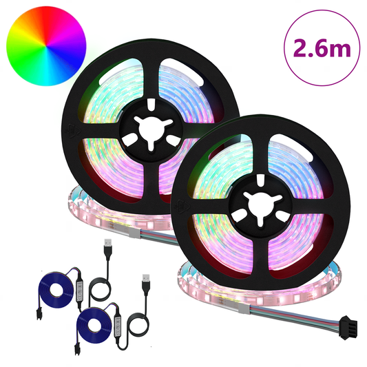 LED juosta 4 pcs Juoda ir permatoma 130 x 0,8 x 0,3 cm