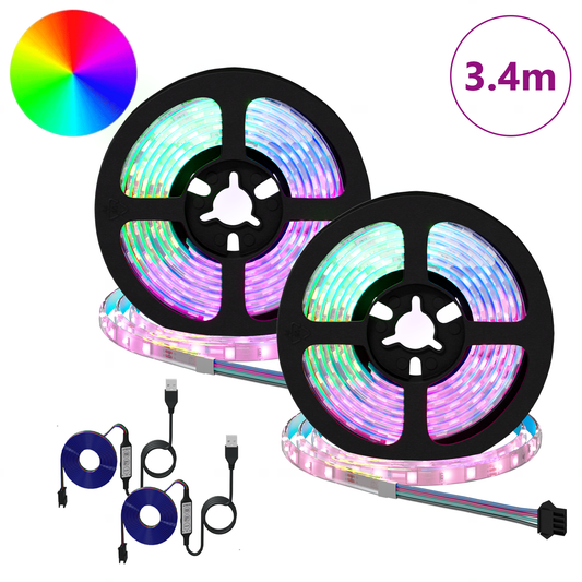 LED juosta 4 pcs Juoda ir permatoma 170 x 0,8 x 0,3 cm
