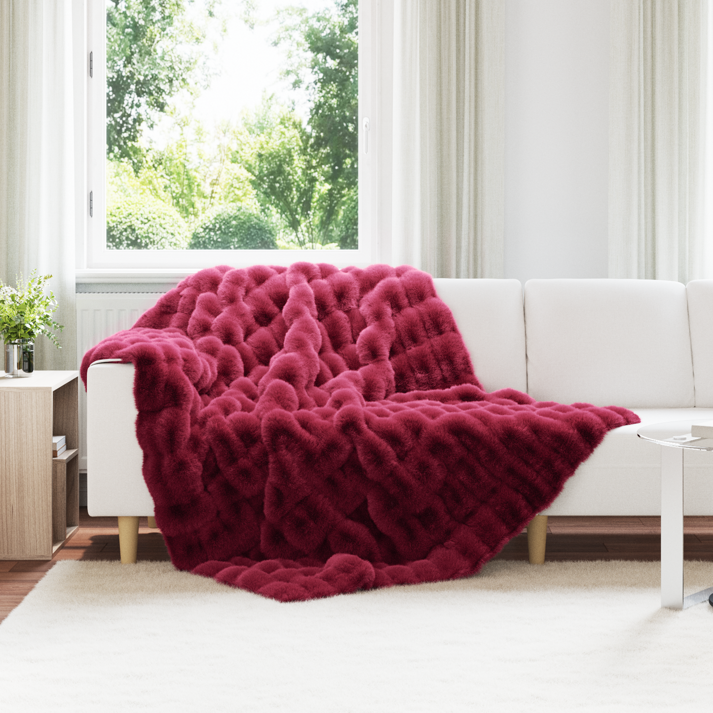 Neslystanti antklodė iš dirbtinio triušio kailio Olite 4 pcs